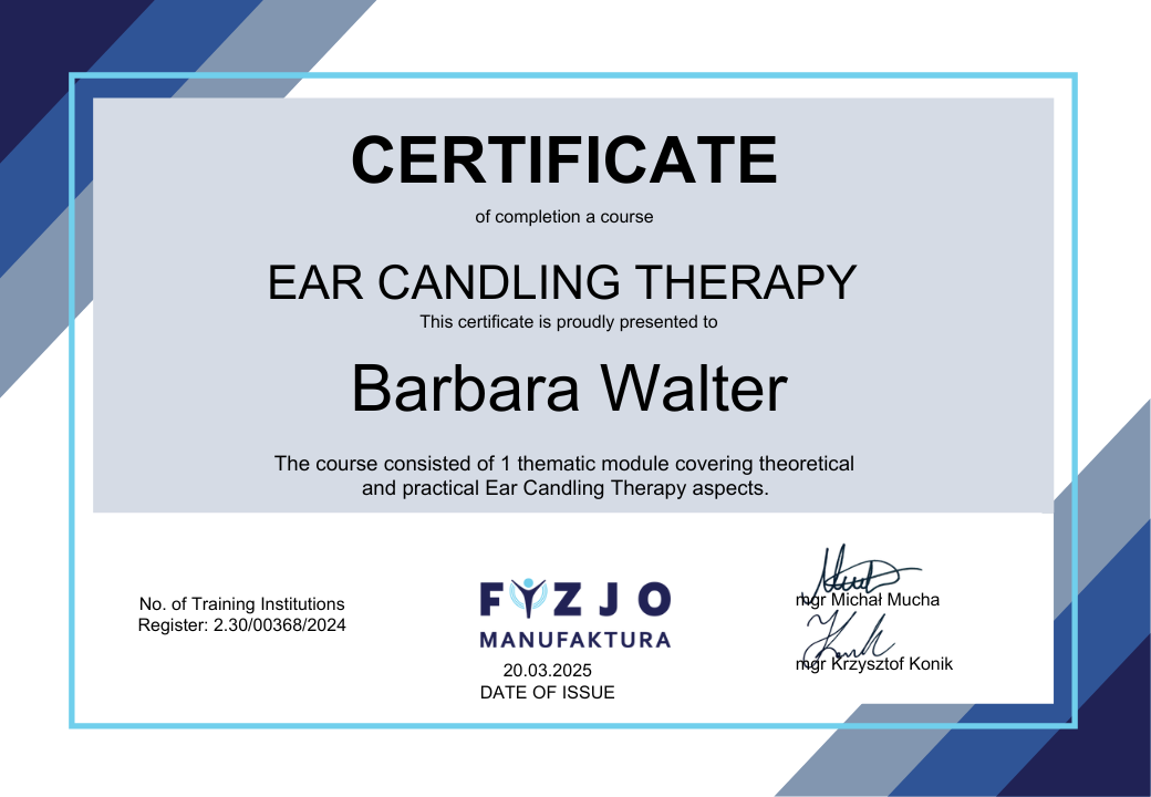 Ear Candle Therapy Certificate image